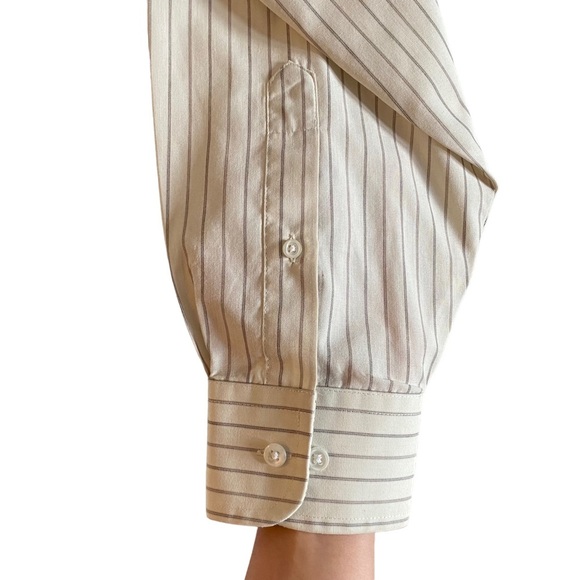 Claybrooke Oxford Stripe Broadcloth Long Sleeve Button Down Wrinkle Free Shirt - Picture 4 of 12